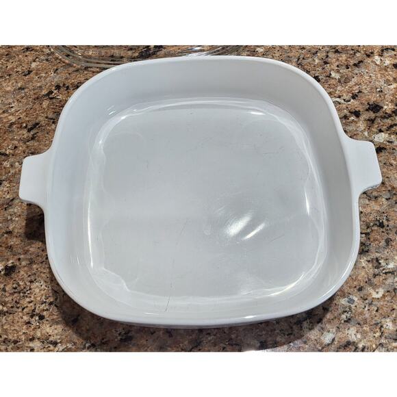 Corning Ware MW-16 10 x 10 White MicroMake Browning Dish w/ Lid - Picture 15 of 16